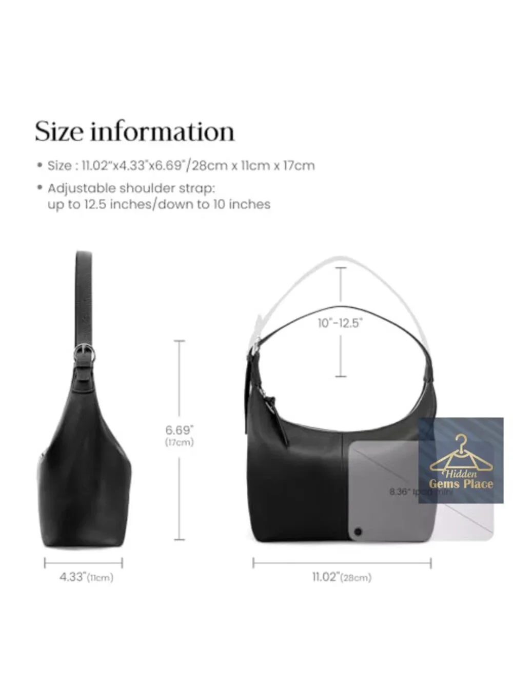 Genuine Leather Slouchy Hobo Bag Ultra Lightweight Shoulder Handbag Satchel
